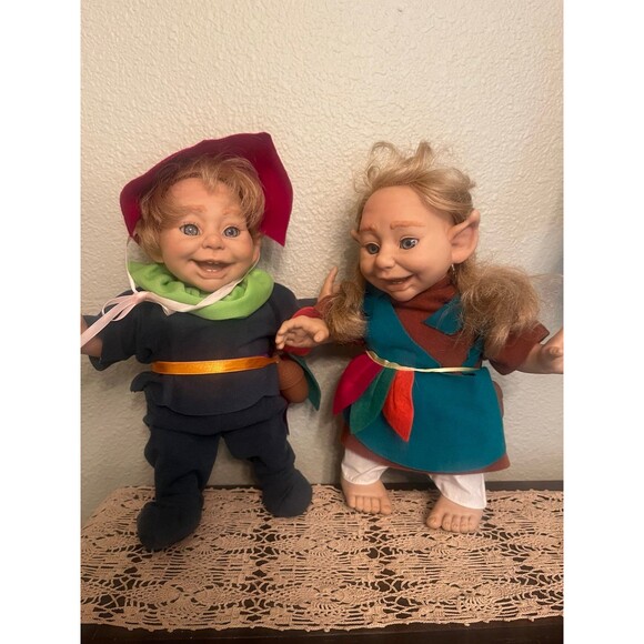 Set of 2 Berenguer Elfs The Great Elven Forest Collection Lillen & Rafairn - Picture 1 of 9